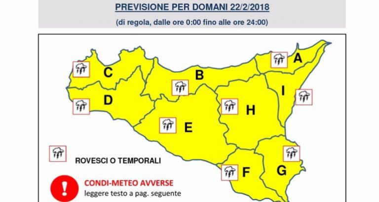 Marsala, allerta meteo