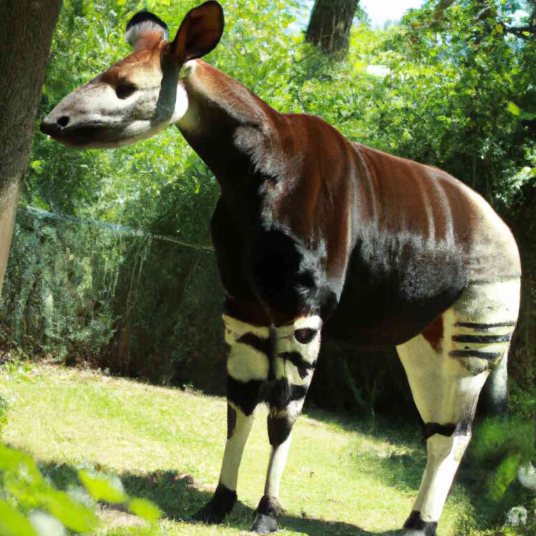 Ruminante affine alla giraffa: okapi, un mix curioso di zebra e giraffa